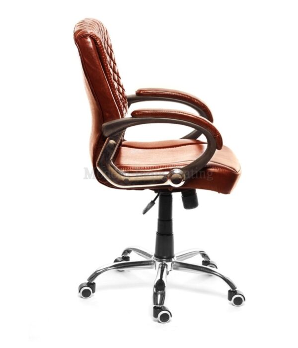 Brown Diamond Quilted Office Chair - Image 5