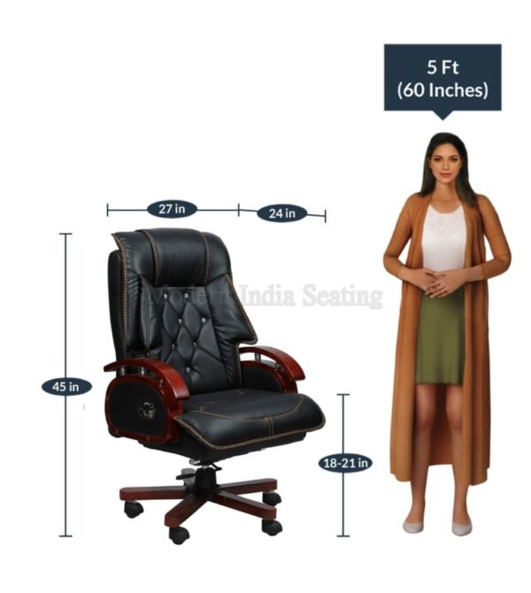 Black Leatherette Executive Recliner Chair - Image 7