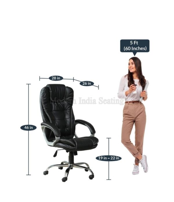 Black Contrast Stitch Executive Chair - Image 3