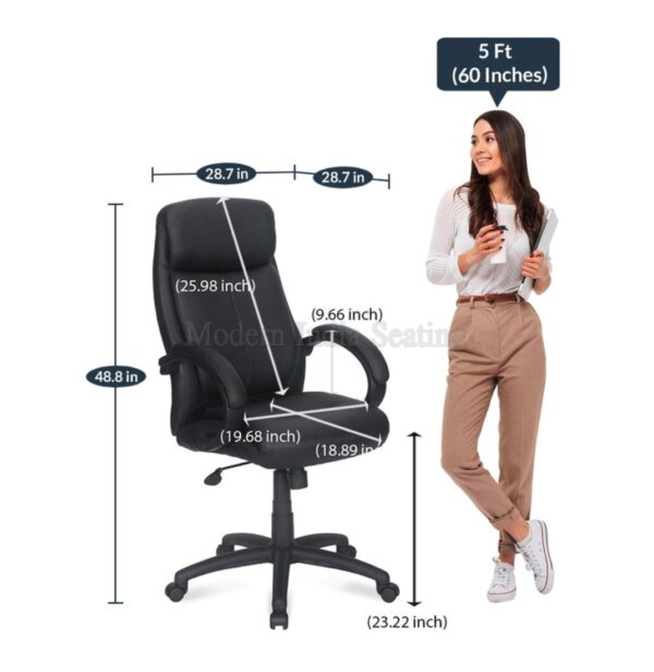 Black Mid-Back Office Chair (Simple) - Image 2