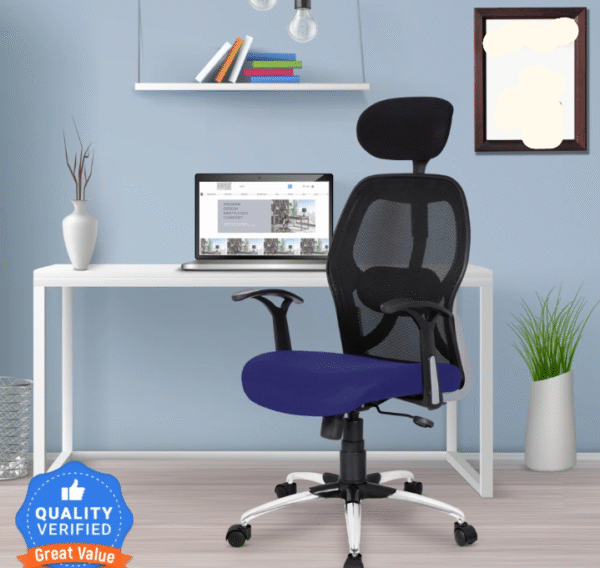 Blue Mesh Chair with Headrest (Apollo)