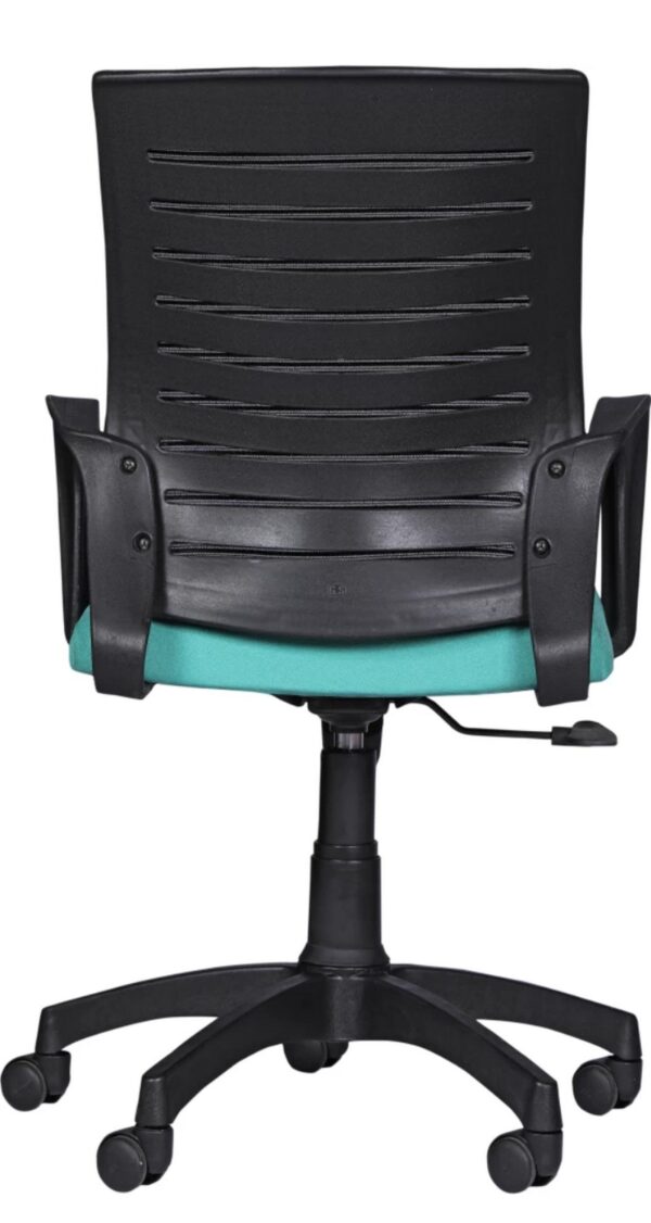  Teal fabric seat provided [cite: 3]