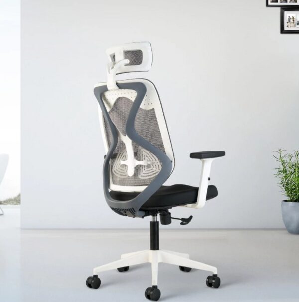  White/grey ergonomic mesh chair [cite: 8]