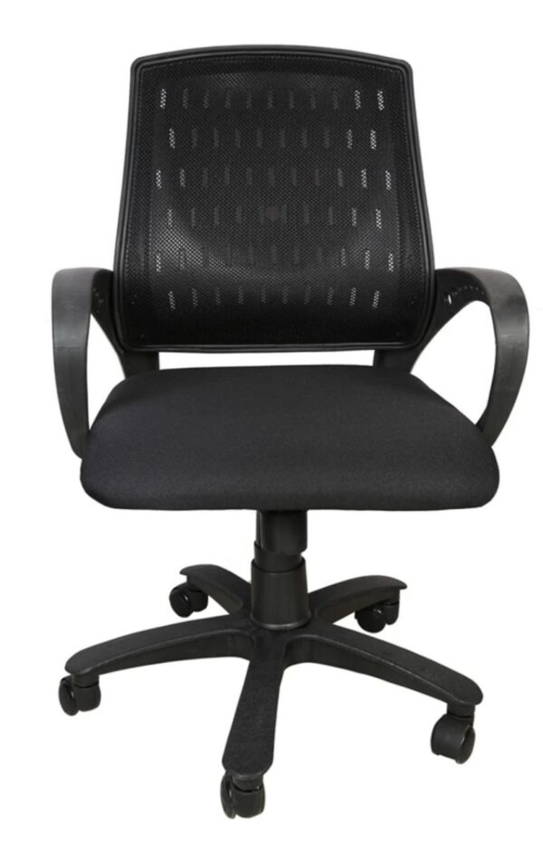 Black Mesh Mid-Back Chair (Loop Arms) - Image 3