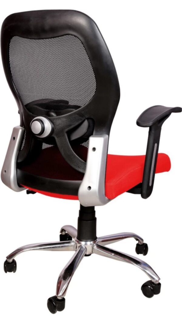 Red Mesh Mid-Back Chair (Chrome Base) - Image 5