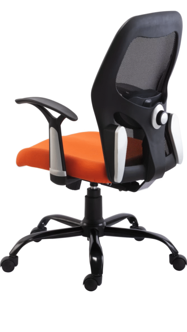Orange Mesh Mid-Back Office Chair - Image 4
