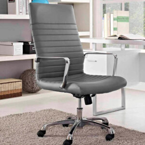  Grey ribbed office chair