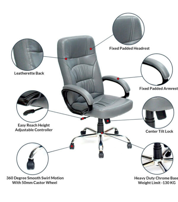  High-back comfortable leatherette design