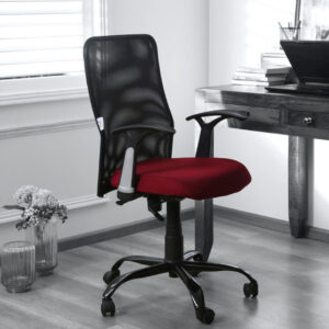  Red & black mesh chair