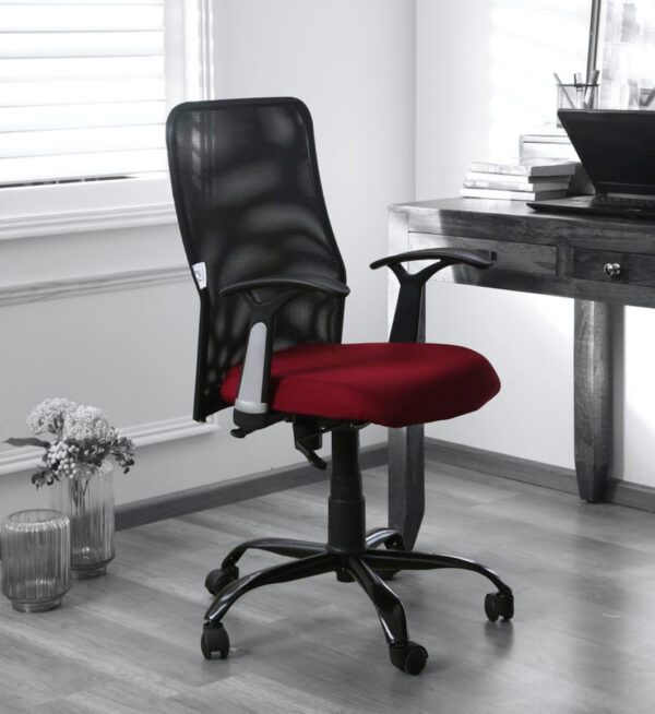  Red & black mesh chair