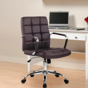 Maroon quilted mid-back chair