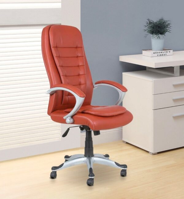  Red ribbed office chair [cite: 127]