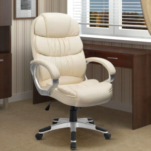  Cream plush executive chair