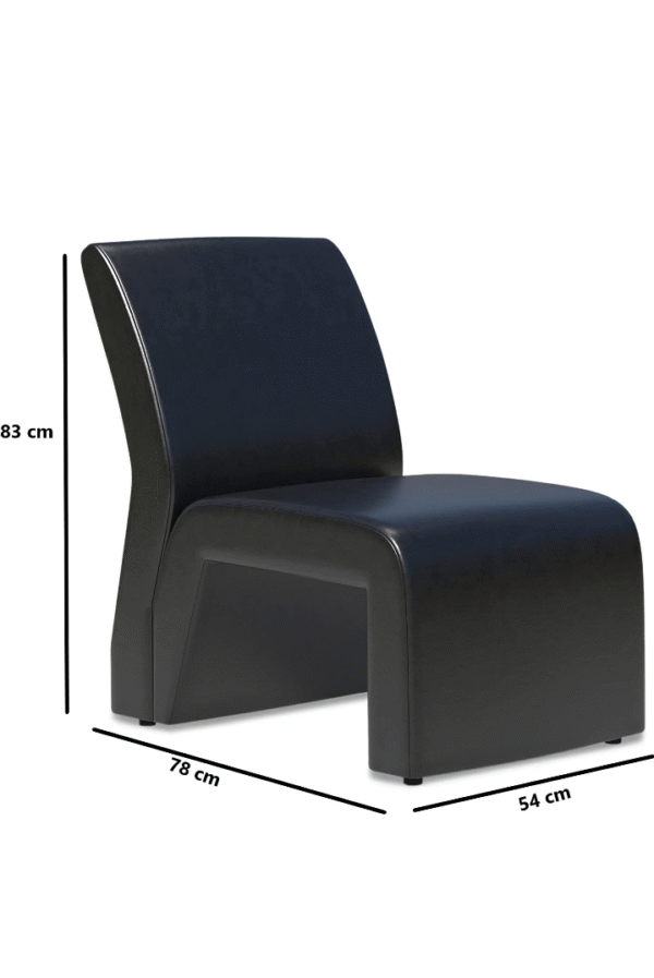 Black Sculptural Single Seater Sofa - Image 2