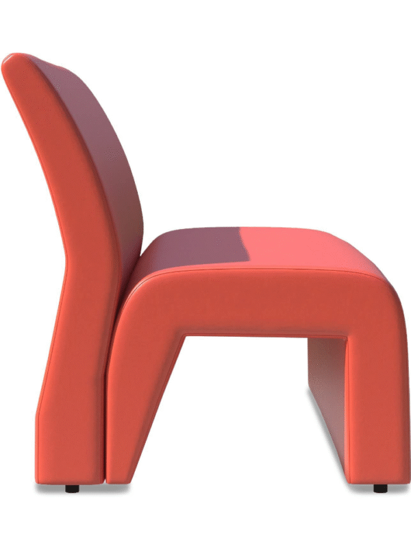 Coral Pink Sculptural Single Seater Sofa - Image 2