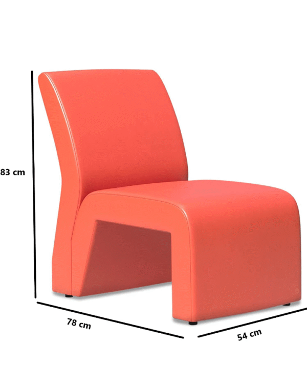Coral Pink Sculptural Single Seater Sofa - Image 3