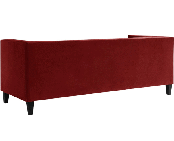 Red Velvet Chesterfield Sofa - Image 4