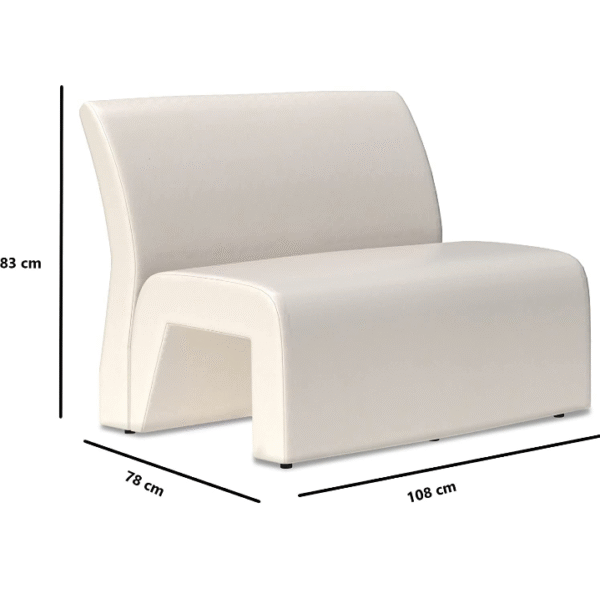 Cream Sculptural 2-Seater Sofa - Image 2