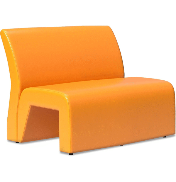 Orange Sculptural 2-Seater Sofa